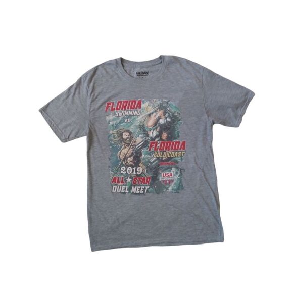 Gildan Other - Gildan Performance Unisex Sports Gray Aquaman Florida Swimming Tee Adult Large